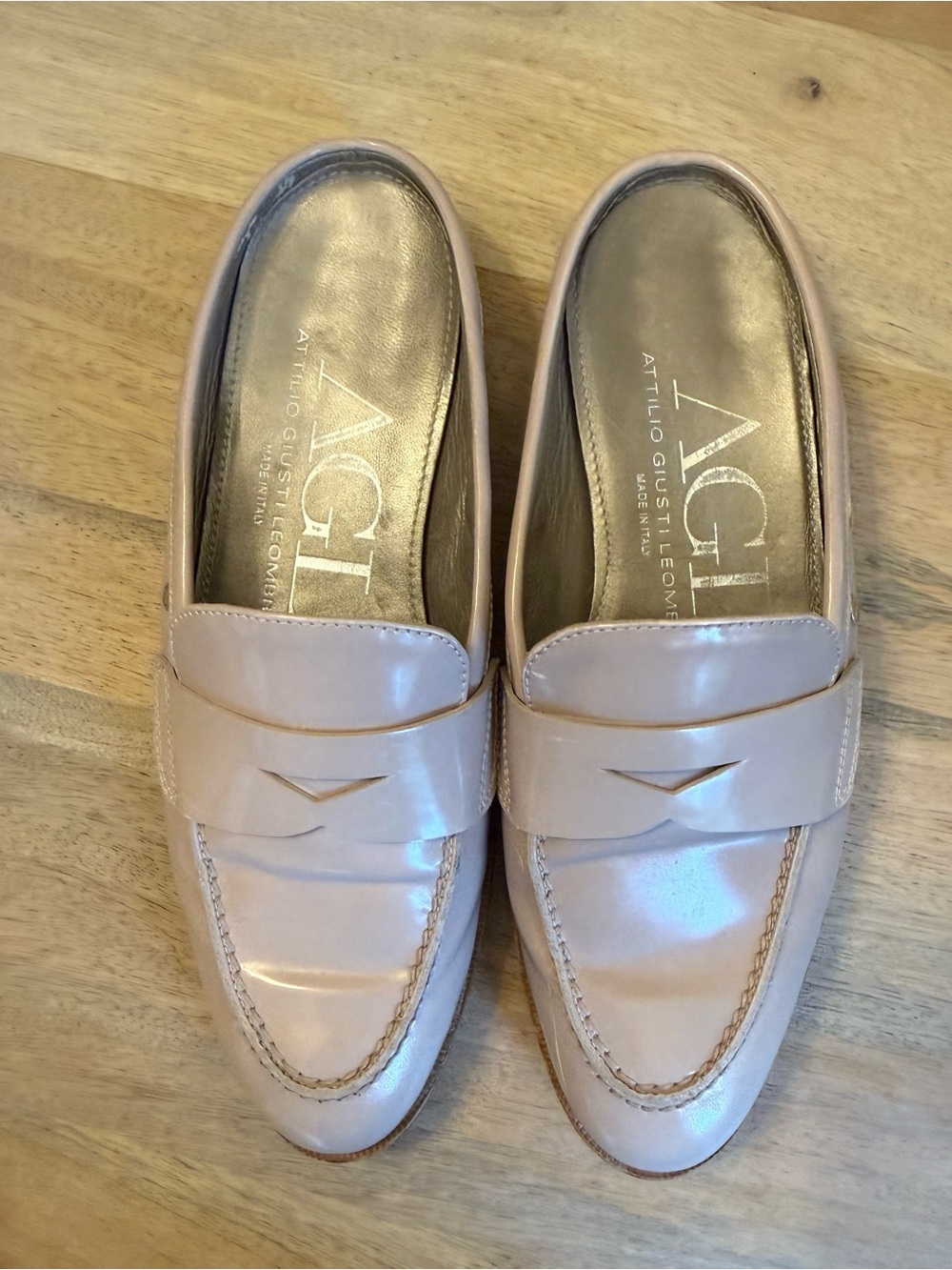 AGL Women's Slip-On Mules in Pale Pink Leather Size 36 1/2 - Picture 6 of 16